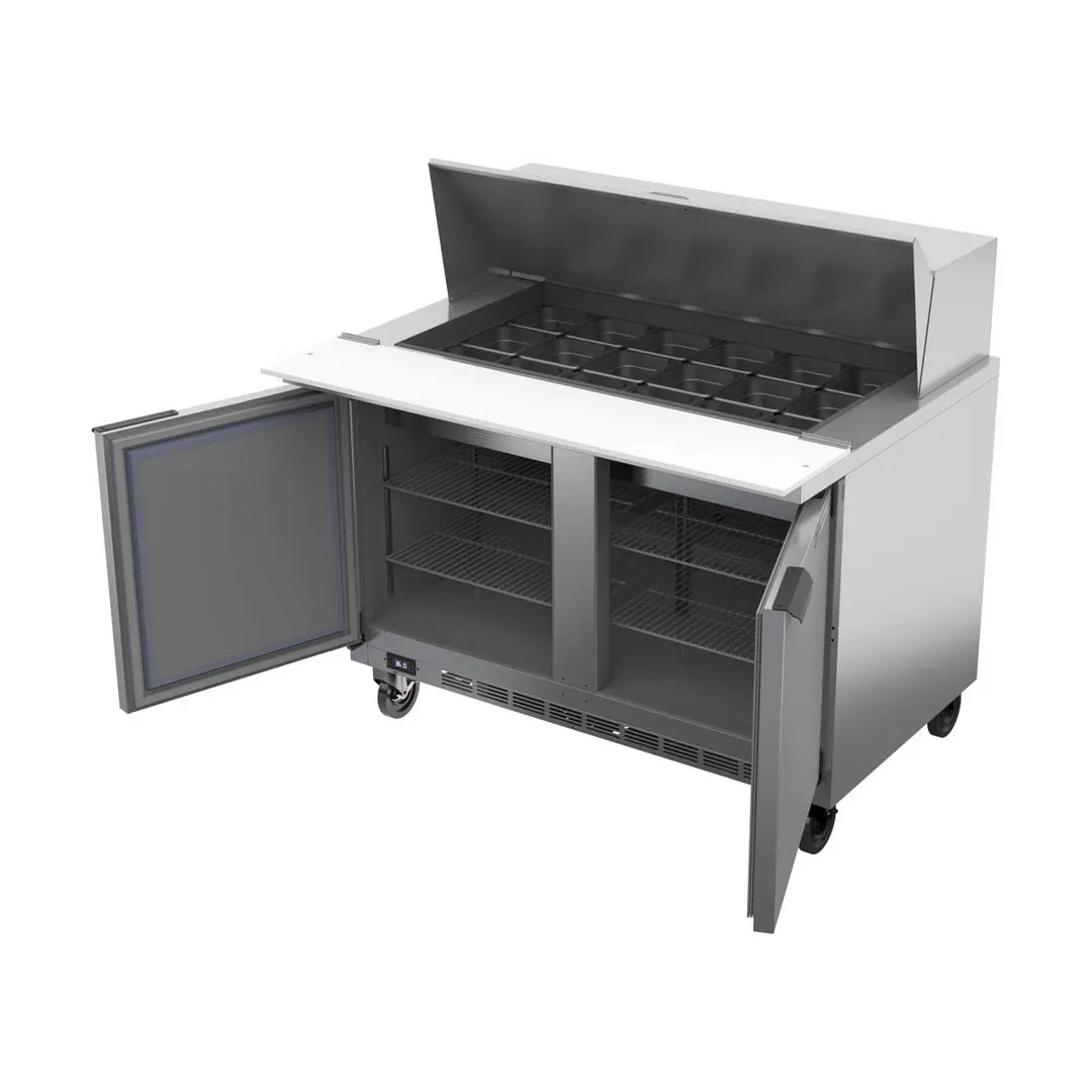 Beverage Air SPE48HC-18M 48" Mega Top Sandwich/Salad Prep Table w/ 2 Doors, 18 Pans, 13 cu. ft.