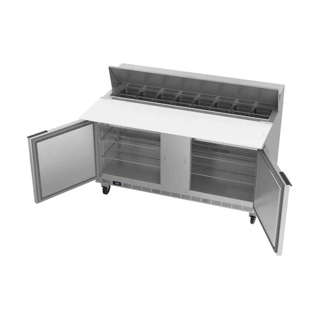 Beverage Air SPE60HC-16C 60" Two Section Sandwich/Salad Prep Table w/ 2 Doors, 16 pans, 16 cu. ft.