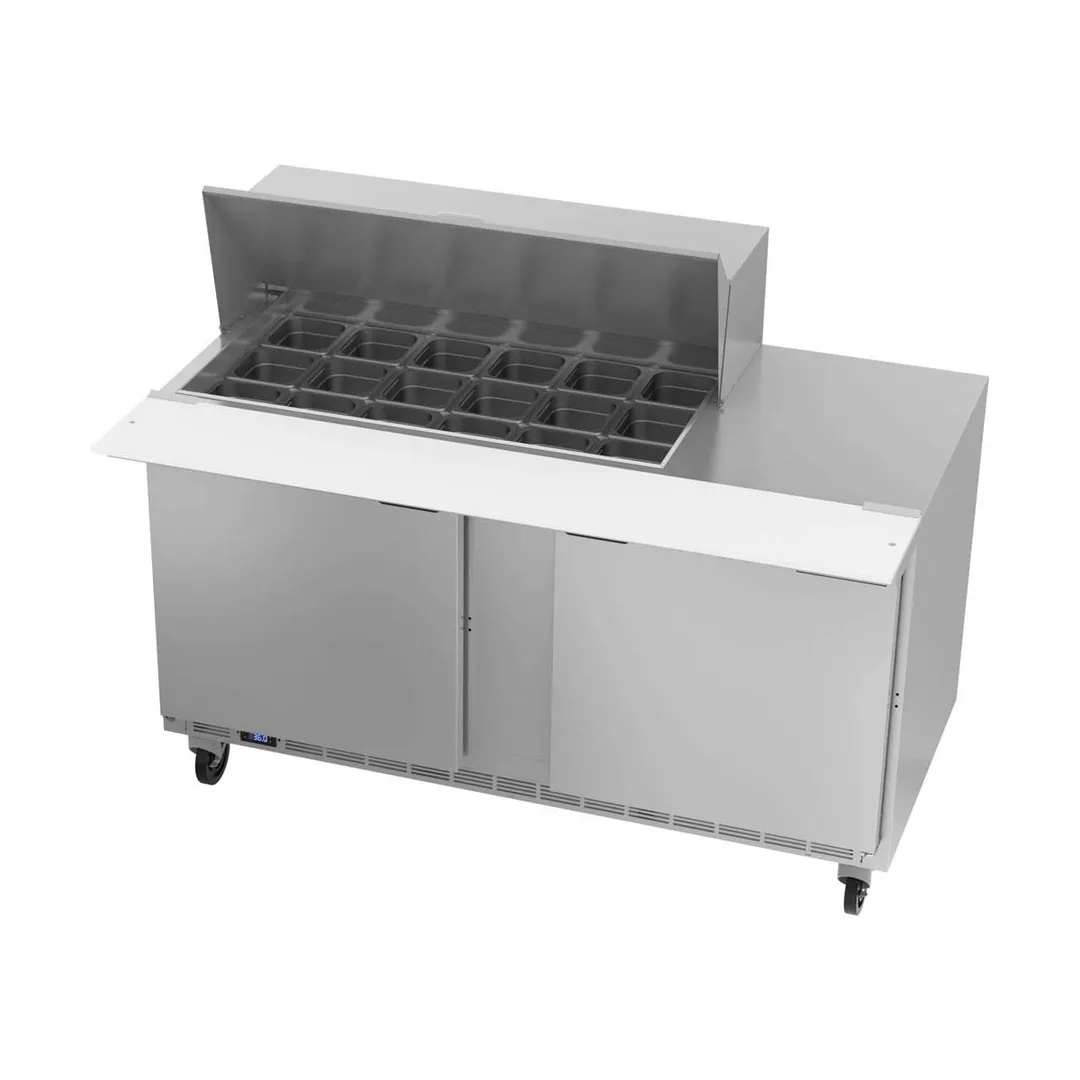 Beverage Air SPE60HC-18M 60" Mega Top Sandwich/Salad Prep Table w/ 2 Doors, 18 Pans, 16 cu. ft.