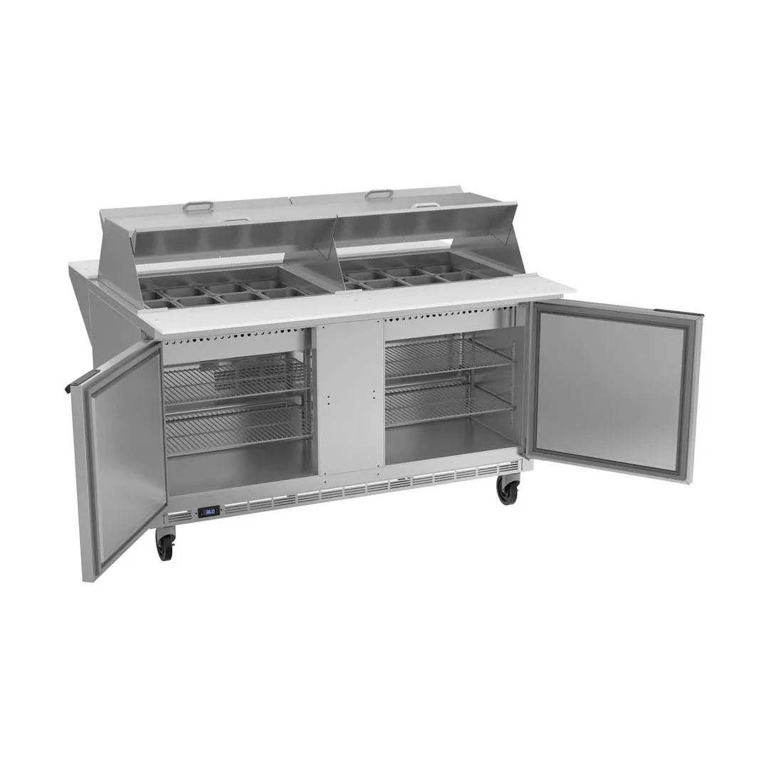Beverage Air SPE60HC-24M-DS 60" Mega Top Sandwich / Salad Prep Table w/ 2 Doors, 24 Pans, 16 cu. ft.