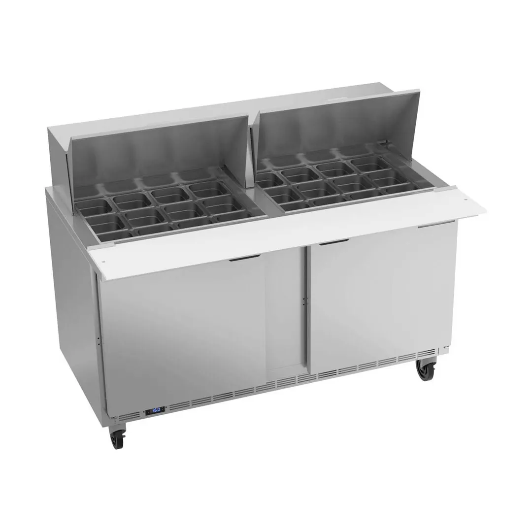 Beverage Air SPE60HC-24M 60" Mega Top Sandwich / Salad Prep Table w/ 2 Doors, 24 Pans, 16 cu. ft.