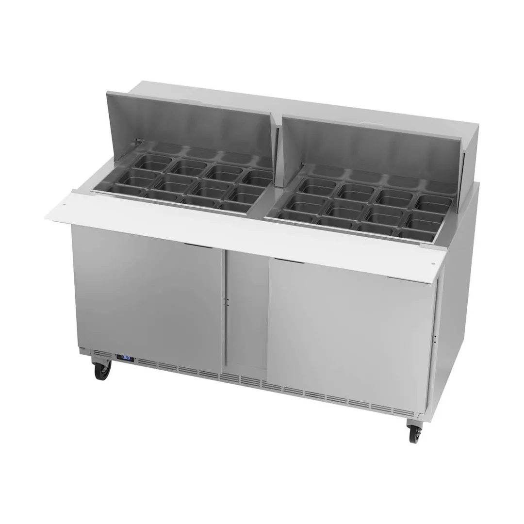 Beverage Air SPE60HC-24M 60" Mega Top Sandwich / Salad Prep Table w/ 2 Doors, 24 Pans, 16 cu. ft.