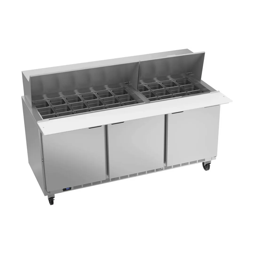 Beverage Air SPE72HC-30M 72" Mega Top Sandwich / Salad Prep Table w/ 3 Doors, 30 Pans, 20 cu. ft.