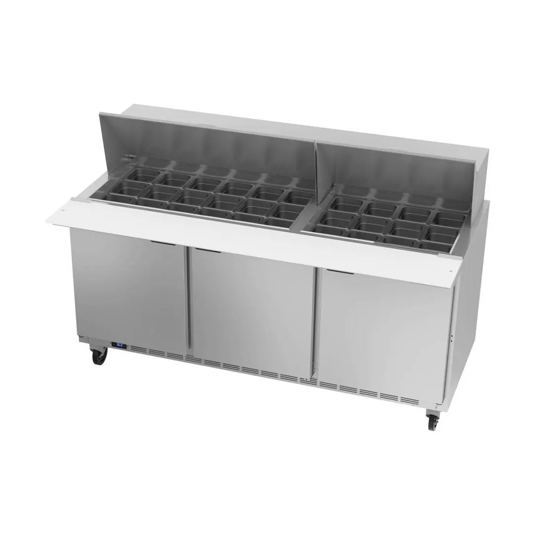 Beverage Air SPE72HC-30M 72" Mega Top Sandwich / Salad Prep Table w/ 3 Doors, 30 Pans, 20 cu. ft.