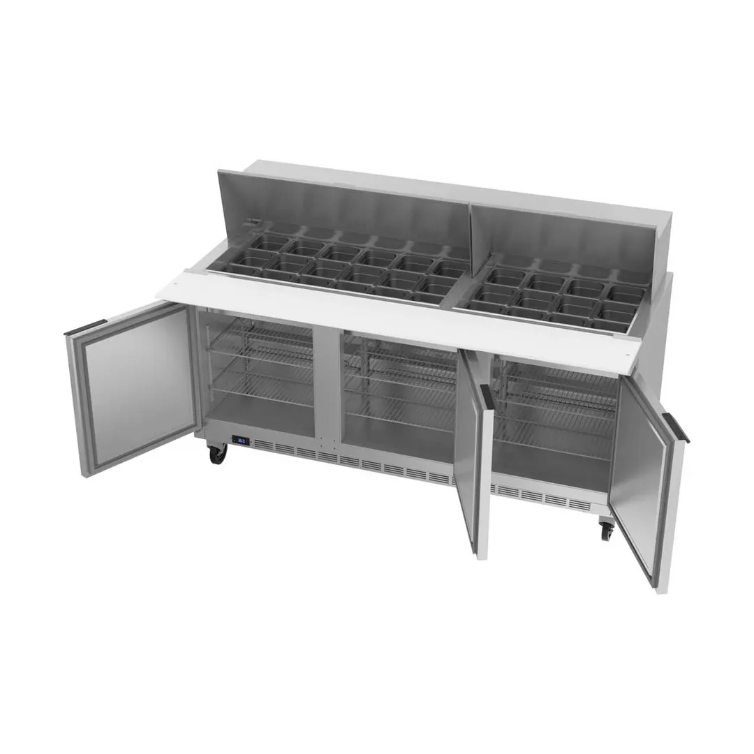 Beverage Air SPE72HC-30M 72" Mega Top Sandwich / Salad Prep Table w/ 3 Doors, 30 Pans, 20 cu. ft.