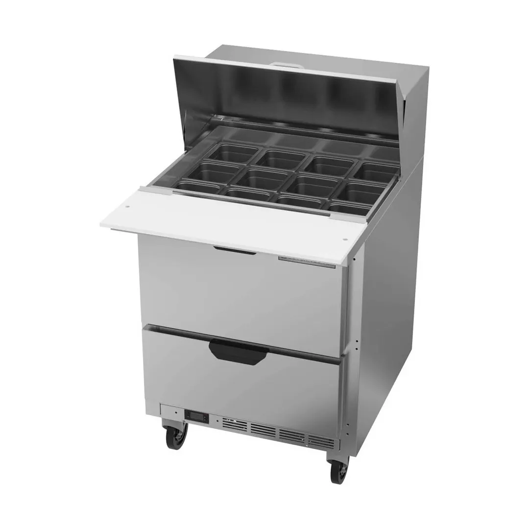 Beverage Air SPED27HC-12M-B 27" Mega Top Sandwich / Salad Prep Table w/ 2 Drawers, 12 Pans