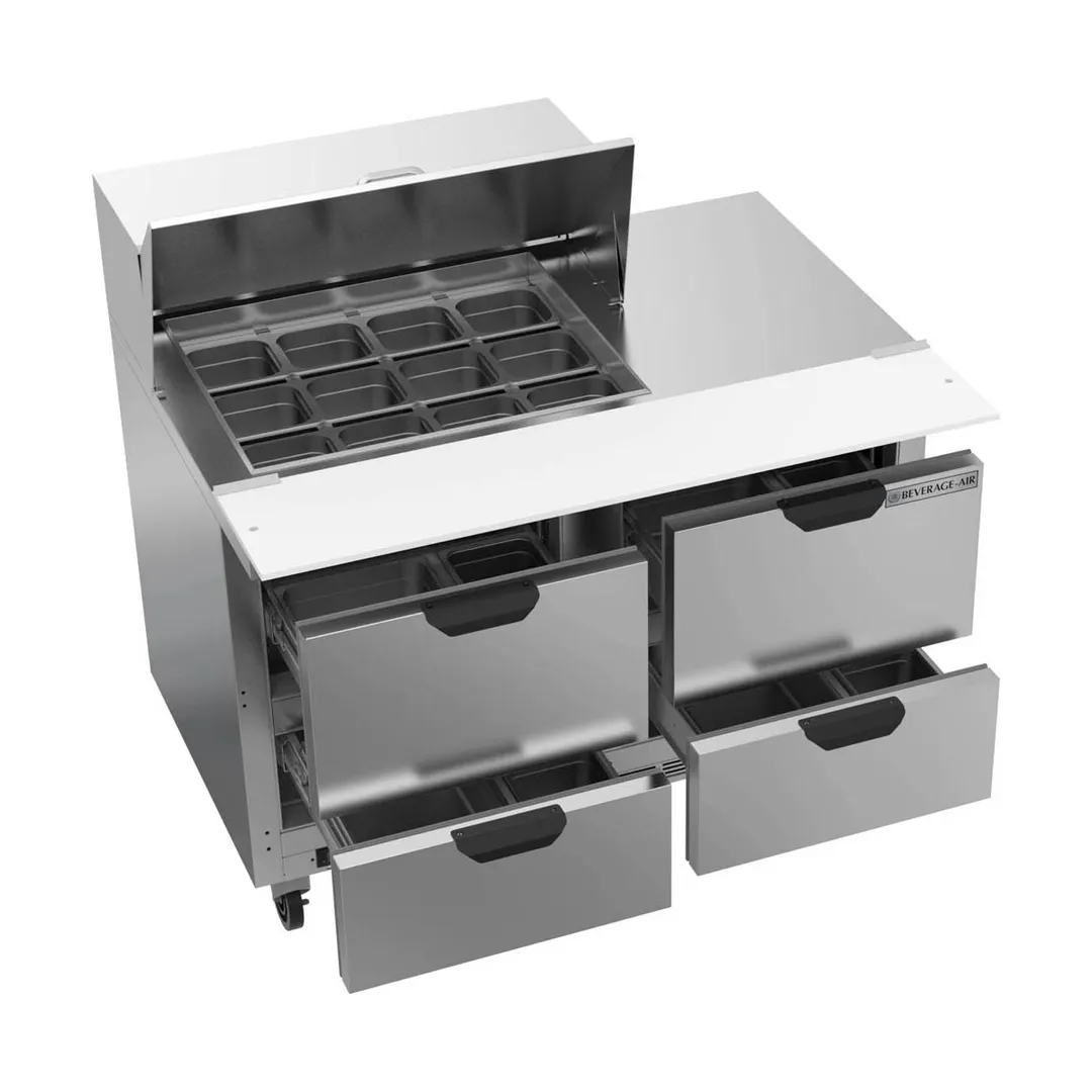Beverage Air SPED48HC-12M-4 48" Mega Top Sandwich/Salad Prep Table w/ 4 Drawers, 12 Pans