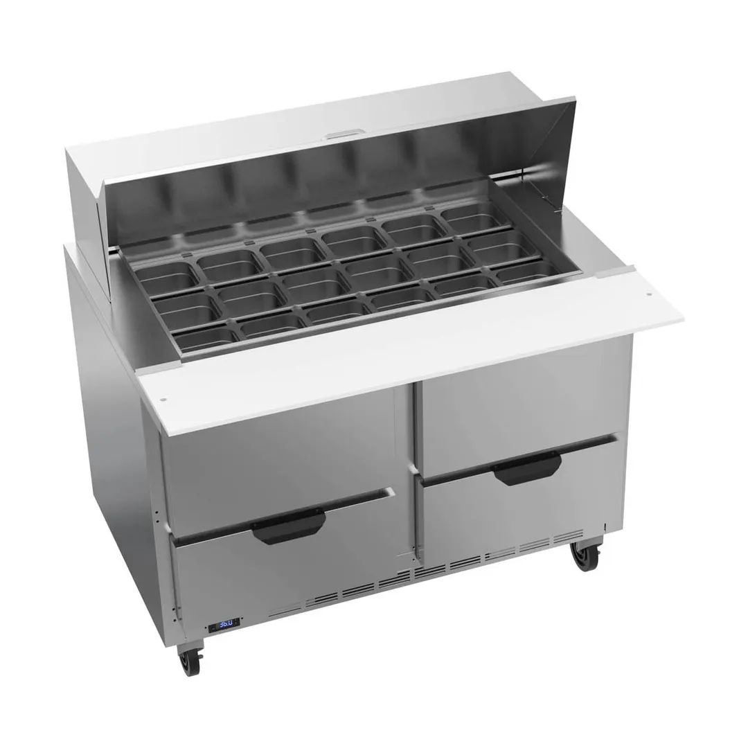 Beverage Air SPED48HC-18M-4 48" Mega Top Sandwich/Salad Prep Table w/ 4 Drawers, 18 Pans