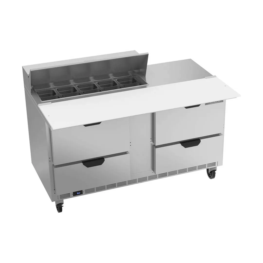 Beverage Air SPED60HC-10C-4 60" Two Section Sandwich/Salad Prep Table w/ 4 Drawers, 10 Pans