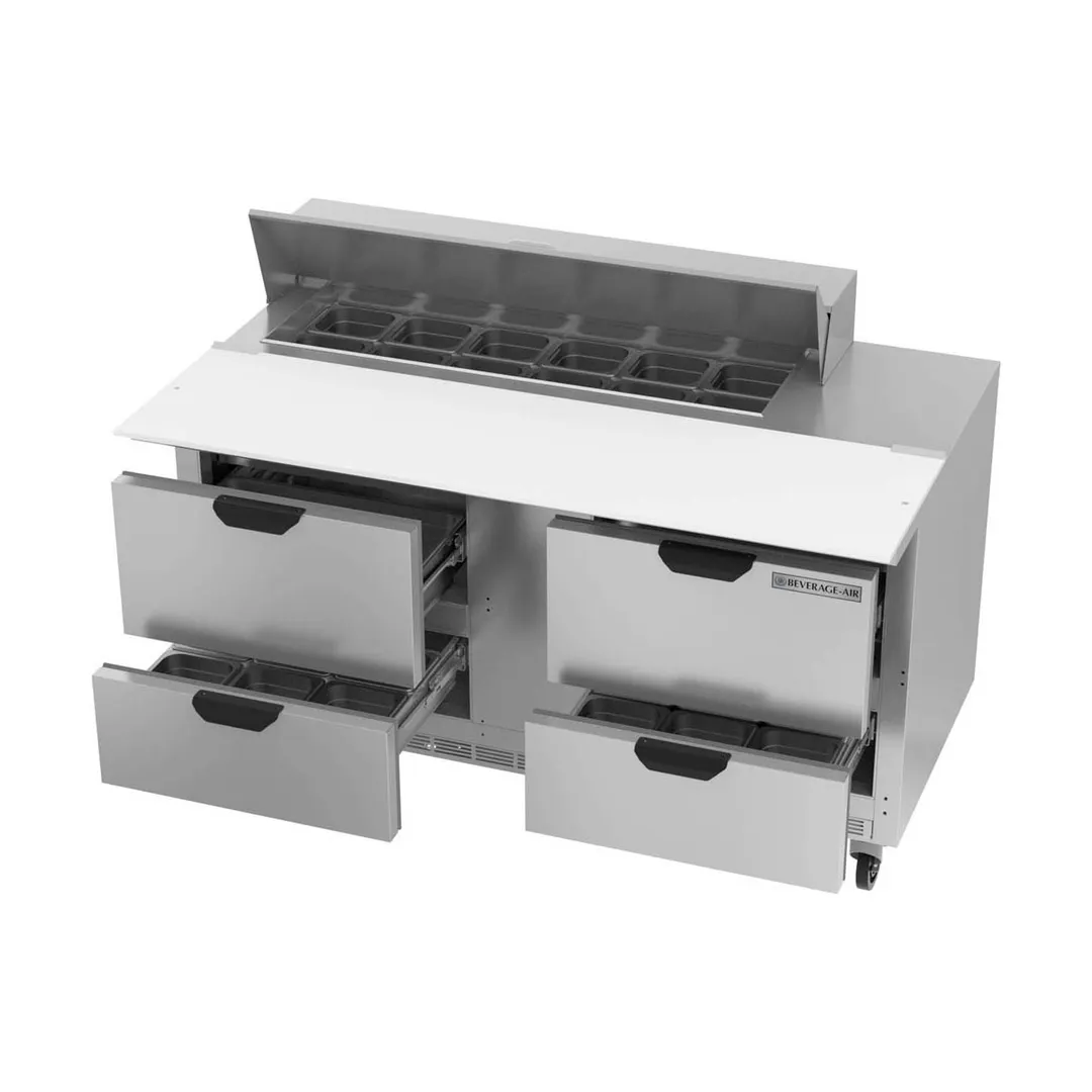 Beverage Air SPED60HC-12C-4 60" Two Section Sandwich/Salad Prep Table w/ 4 Drawers, 12 Pans