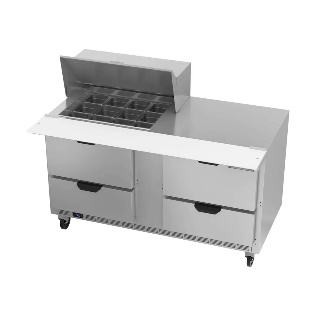 Beverage Air SPED60HC-12M-4 60" Mega Top Sandwich/Salad Prep Table w/ 4 Drawers, 12 Pans