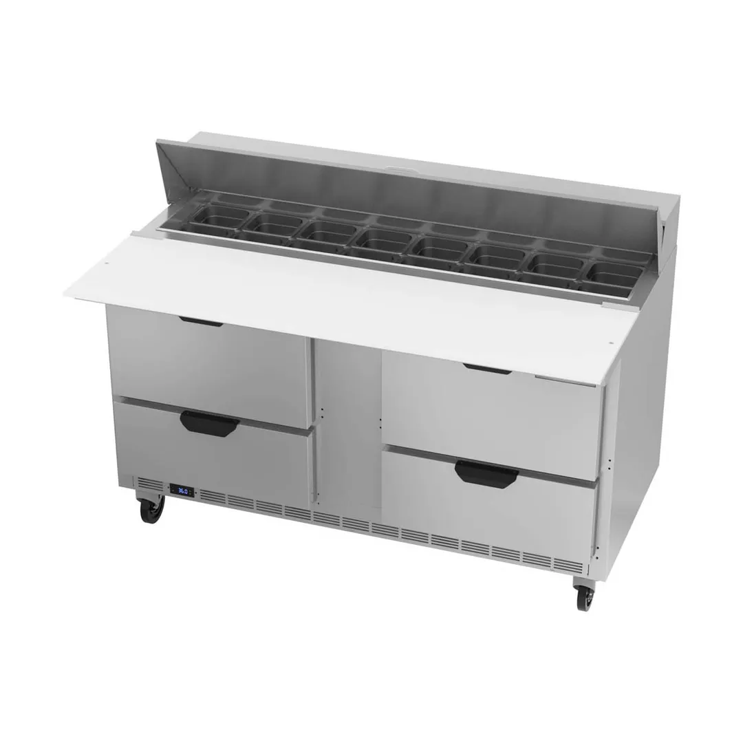 Beverage Air SPED60HC-16C-4 60" Two Section Sandwich/Salad Prep Table w/ 4 Drawers, 16 Pans