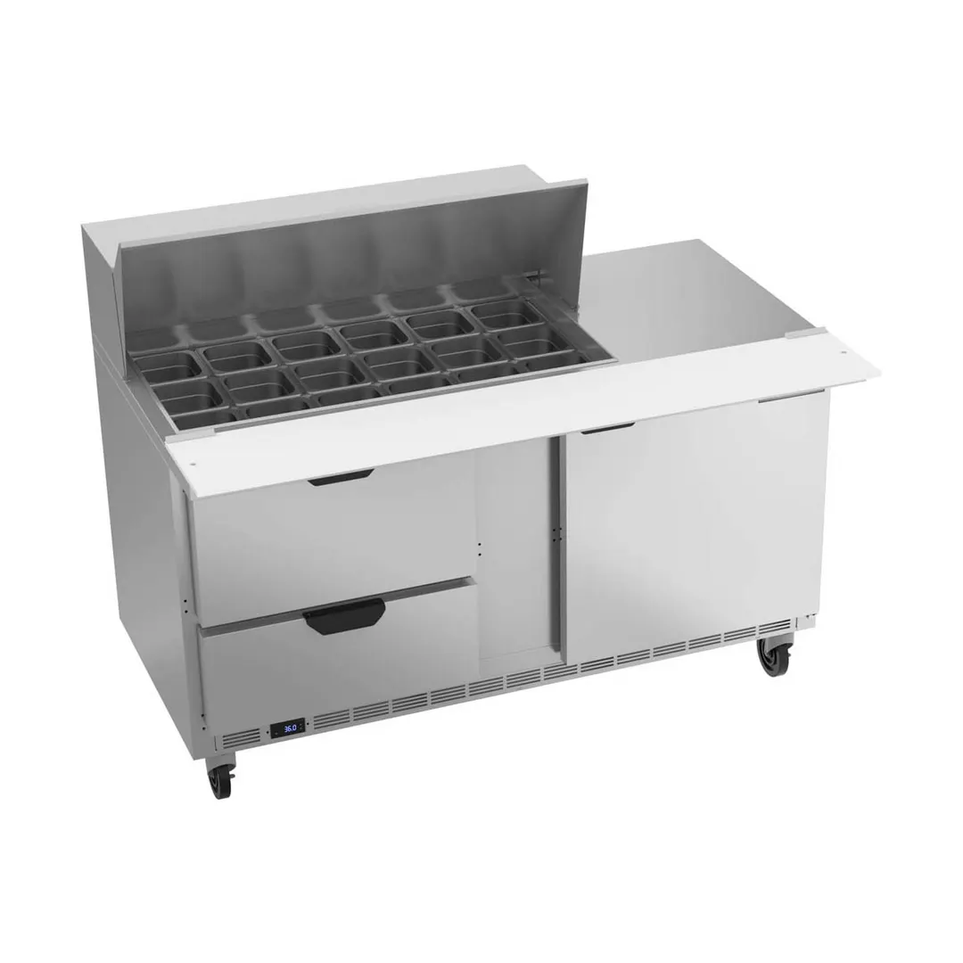 Beverage Air SPED60HC-18M-2 60" Mega Top Sandwich/Salad Prep Table w/ 4 Drawers & 1 Door, 18 Pans