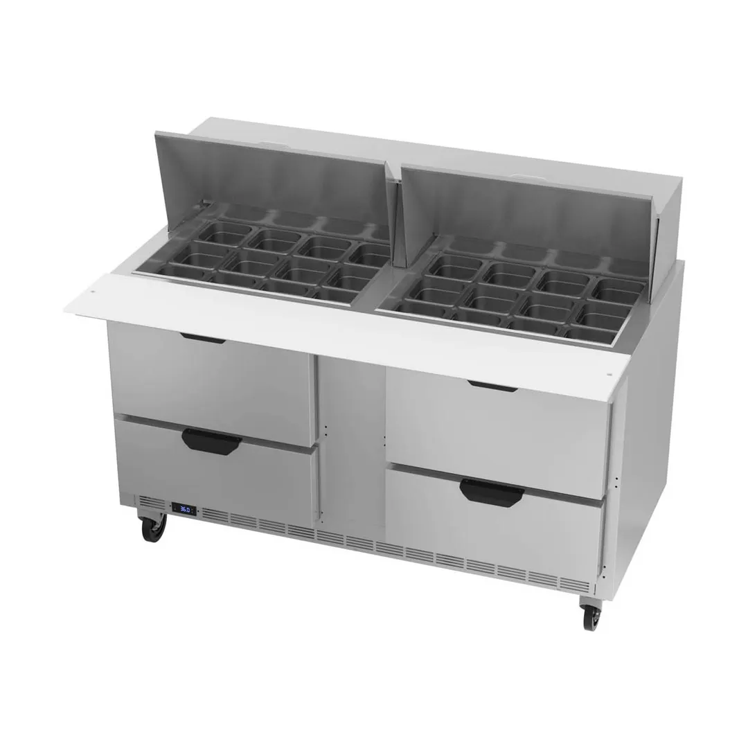 Beverage Air SPED60HC-24M-4 60" Mega Top Sandwich/Salad Prep Table w/ 4 Drawers, 24 Pans