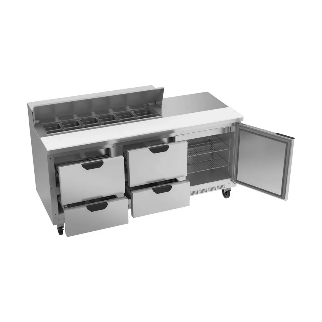 Beverage Air SPED72HC-12-4 72" Sandwich/Salad Prep Table w/ 4 Drawers & 1 Door, 12 Pans
