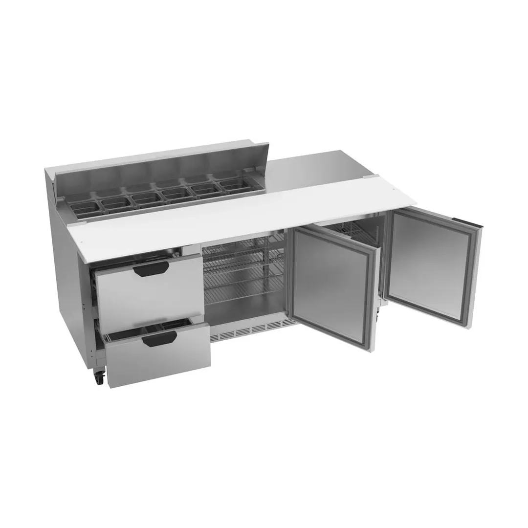 Beverage Air SPED72HC-12C-2 72" Sandwich/Salad Prep Table w/ 2 Drawers & 2 Doors, 12 Pans