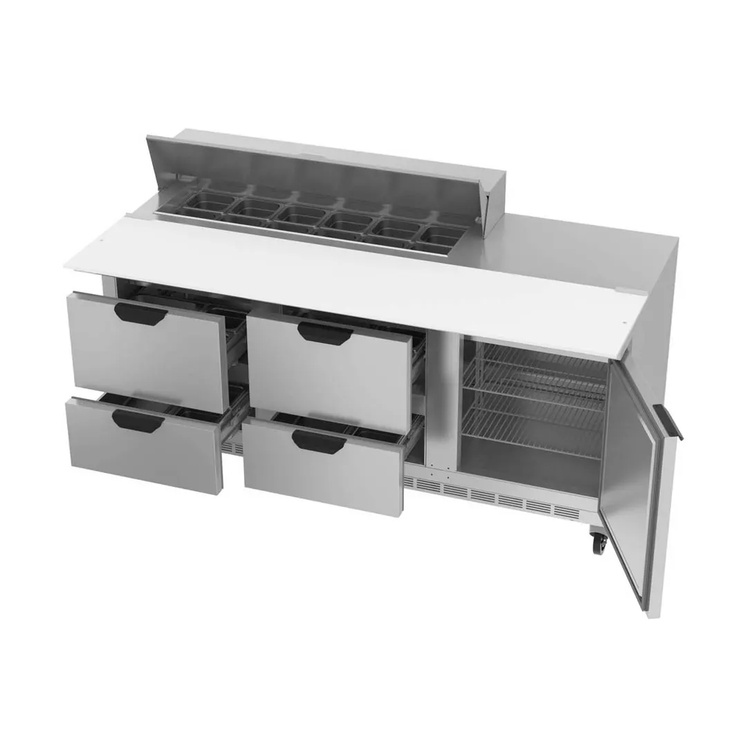 Beverage Air SPED72HC-12C-4 72" Sandwich/Salad Prep Table w/ 4 Drawers & 1 Door, 12 Pans