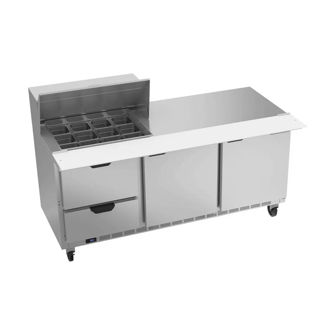Beverage Air SPED72HC-12M-2 72" Mega Top Sandwich/Salad Prep Table w/ 2 Drawers & 2 Doors, 12 pans