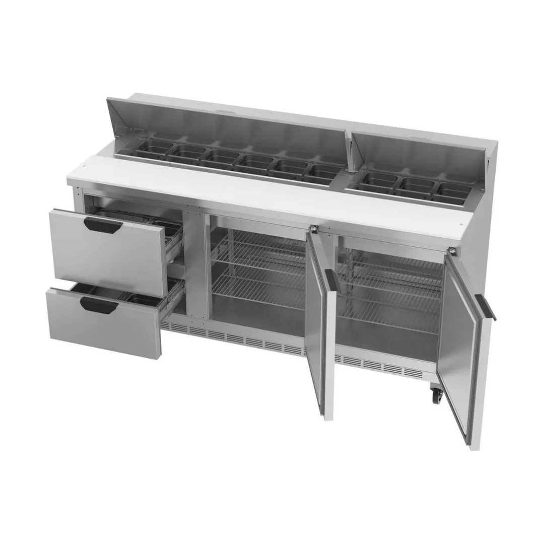 Beverage Air SPED72HC-18-2 72" Sandwich/Salad Prep Table w/ 2 Drawers & 2 Doors, 18 Pans