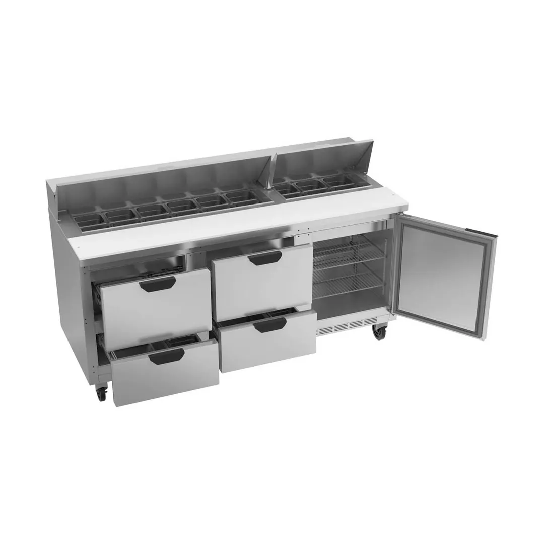 Beverage Air SPED72HC-18-4 72" Sandwich/Salad Prep Table w/ 4 Drawers & 1 Door, 18 Pans