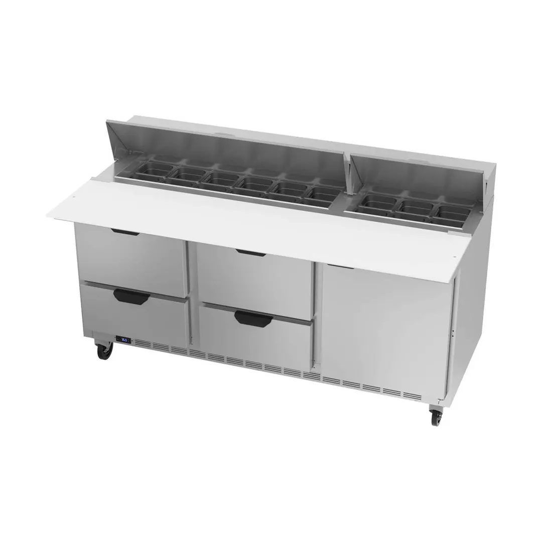 Beverage Air SPED72HC-18C-4 72" Sandwich/Salad Prep Table w/ 4 Drawers & 1 Door, 18 Pans