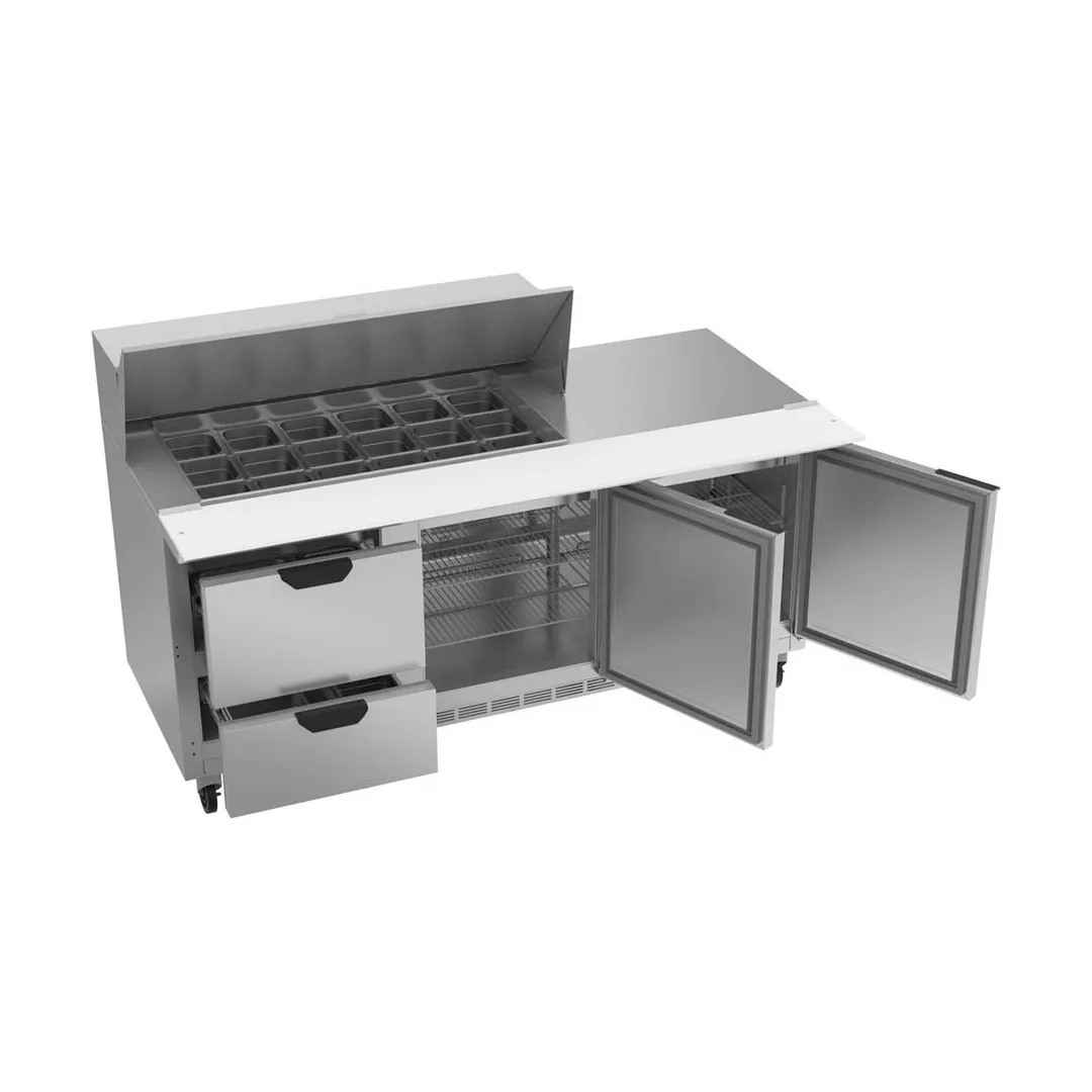 Beverage Air SPED72HC-18M-2 72" Mega Top Sandwich/Salad Prep Table w/ 2 Drawers & 2 Doors, 18 pans