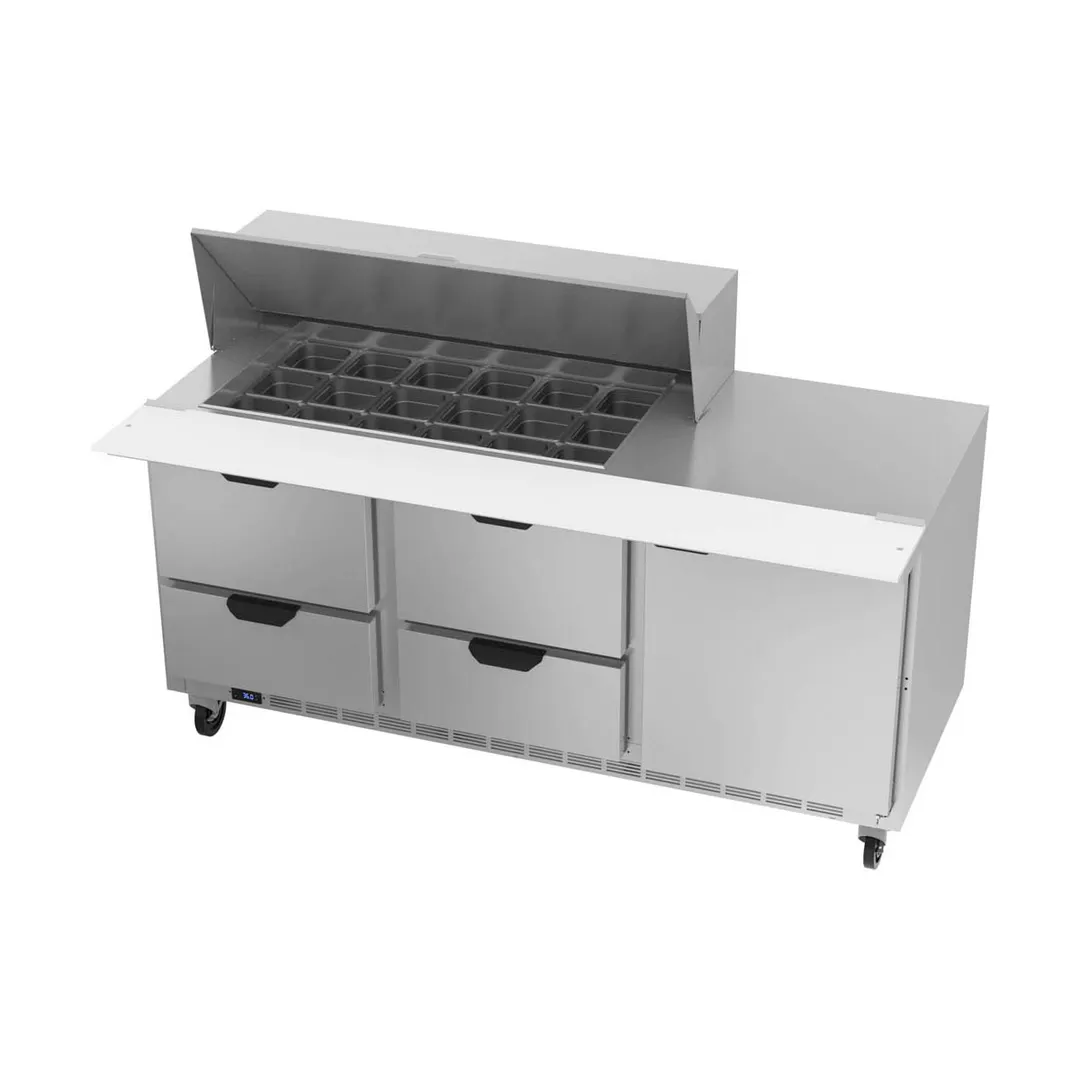Beverage Air SPED72HC-18M-4 72" Mega Top Sandwich/Salad Prep Table w/ 4 Drawers & 1 Door, 18 pans