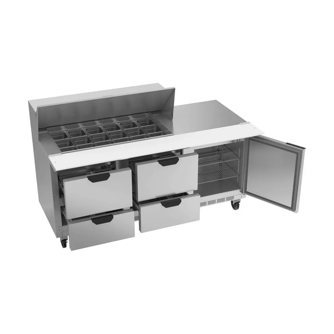 Beverage Air SPED72HC-18M-4 72" Mega Top Sandwich/Salad Prep Table w/ 4 Drawers & 1 Door, 18 pans