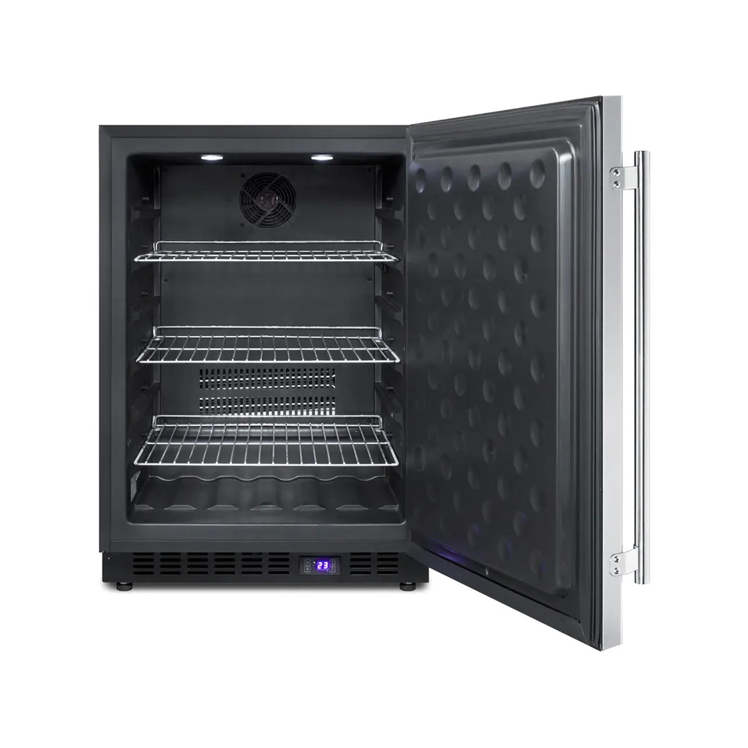 Summit SPFF51OS Outdoor Undercounter Freezer in Black, Stainless Steel Door, 4.72 cu. ft.