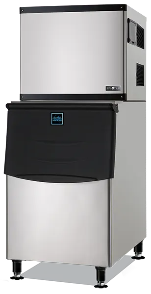 Spartan Refrig SMIM-700 Air Cooled Half Cube 700 lb Ice Machine with Bin, 386 lb Storage