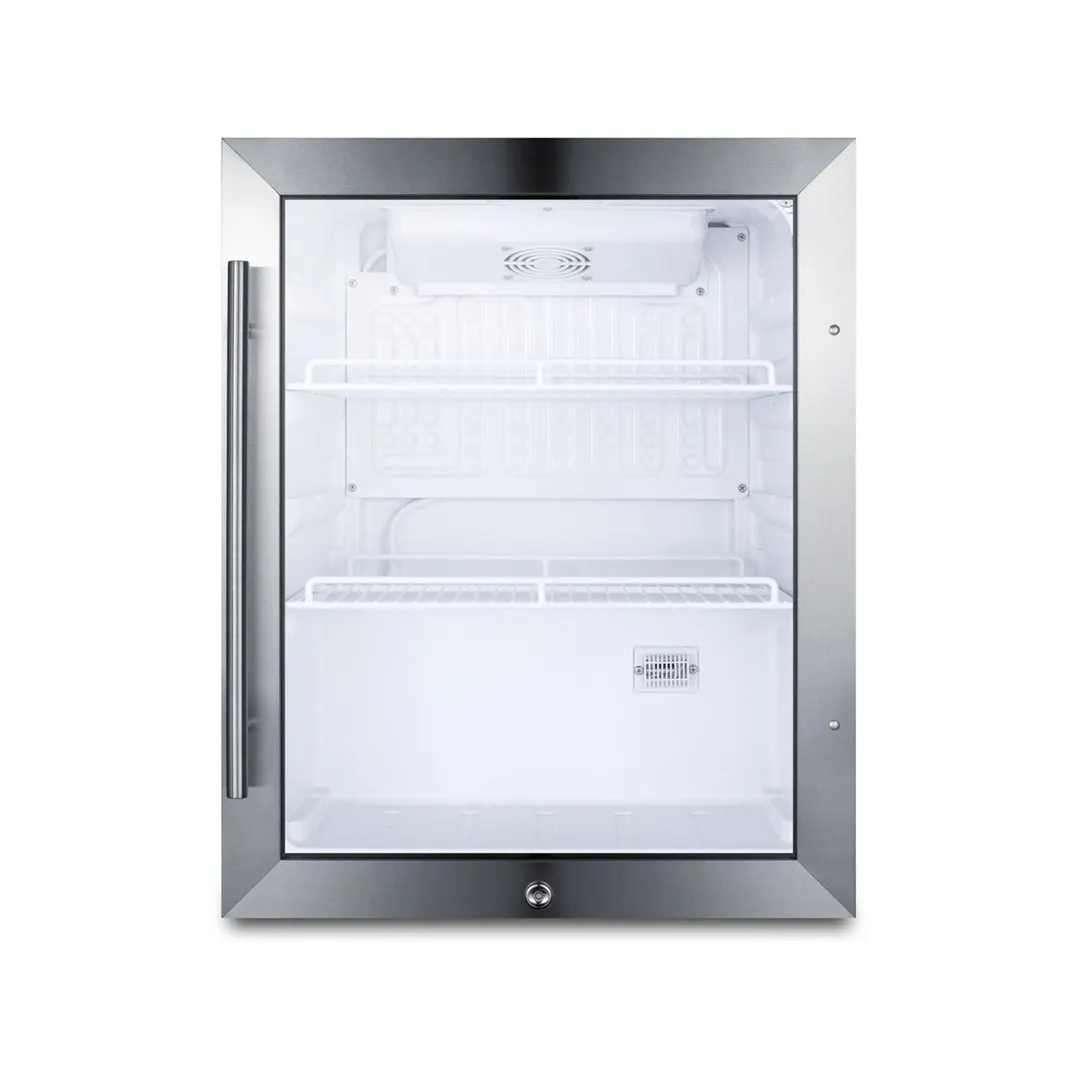 Summit SPR314LOSCSS 19" Countertop Refrigerator, 2.1 cu.ft, Stainless, Glass Door Lock, R600a, 115V