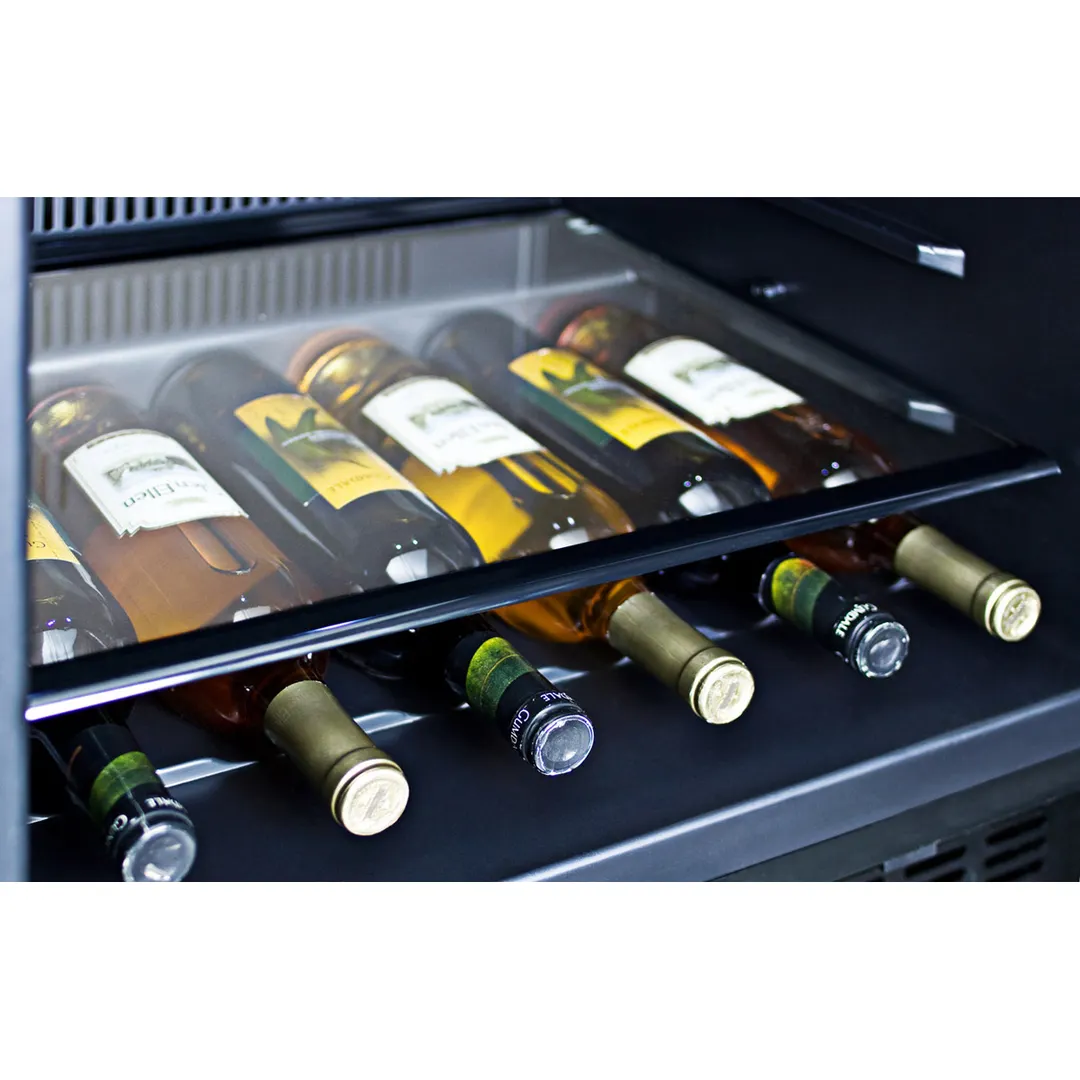 Summit SPR627OS 24" Built-in Stainless Steel Door Outdoor Refrigerator in Black, 4.6 cu. ft.