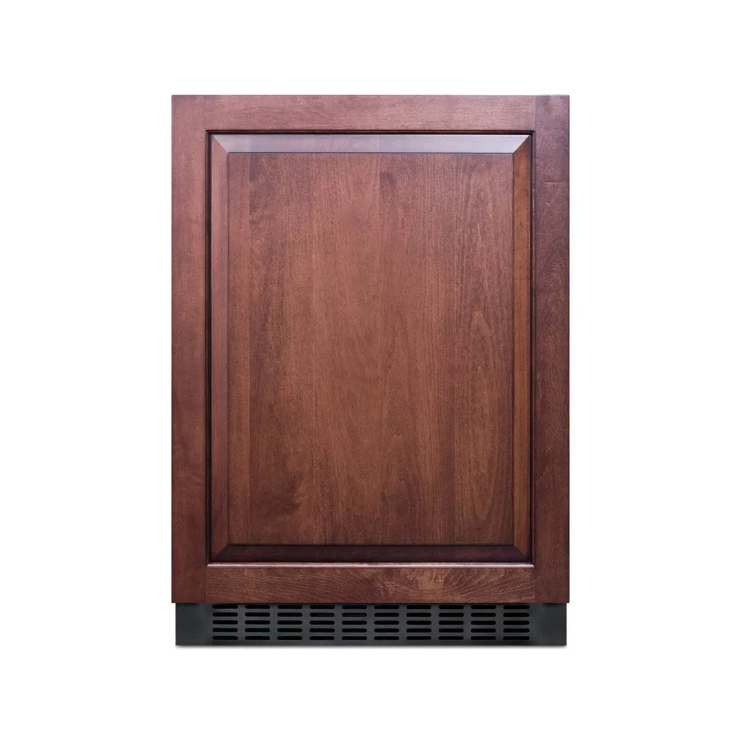 Summit SPR627OSIF 24" Built-in or Freestanding Outdoor Refrigerator in Black, Panel Ready Door, 4.6 cu. ft.