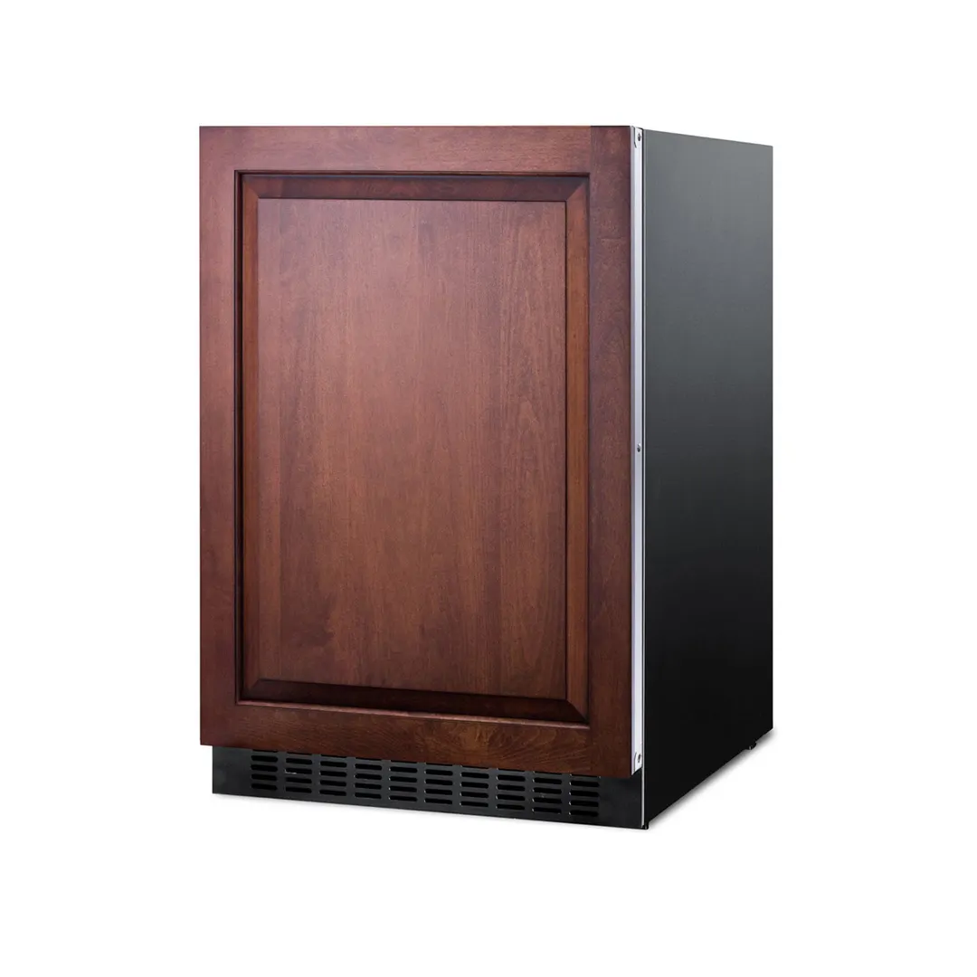 Summit SPR627OSIF 24" Built-in or Freestanding Outdoor Refrigerator in Black, Panel Ready Door, 4.6 cu. ft.