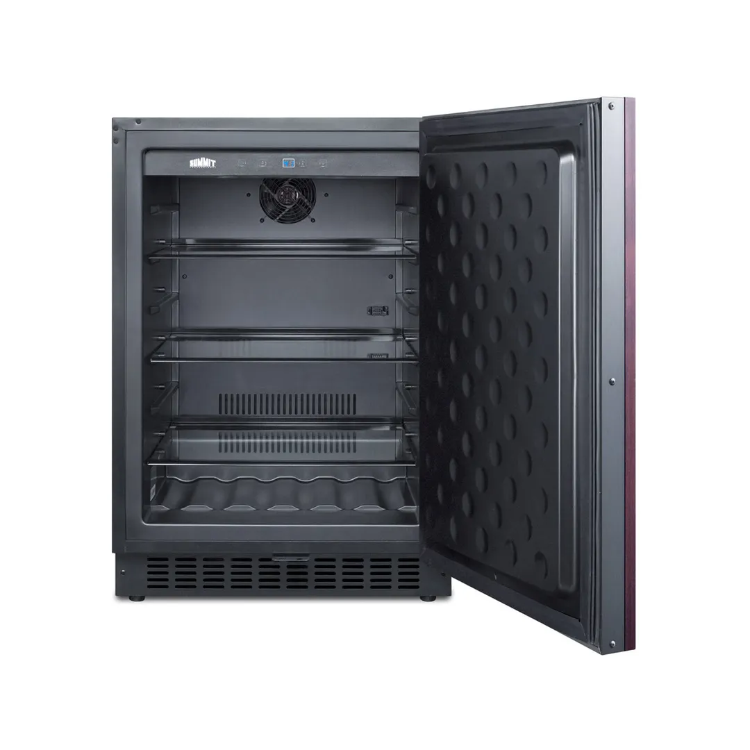 Summit SPR627OSIF 24" Built-in or Freestanding Outdoor Refrigerator in Black, Panel Ready Door, 4.6 cu. ft.