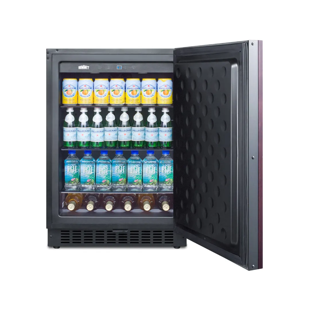 Summit SPR627OSIF 24" Built-in or Freestanding Outdoor Refrigerator in Black, Panel Ready Door, 4.6 cu. ft.