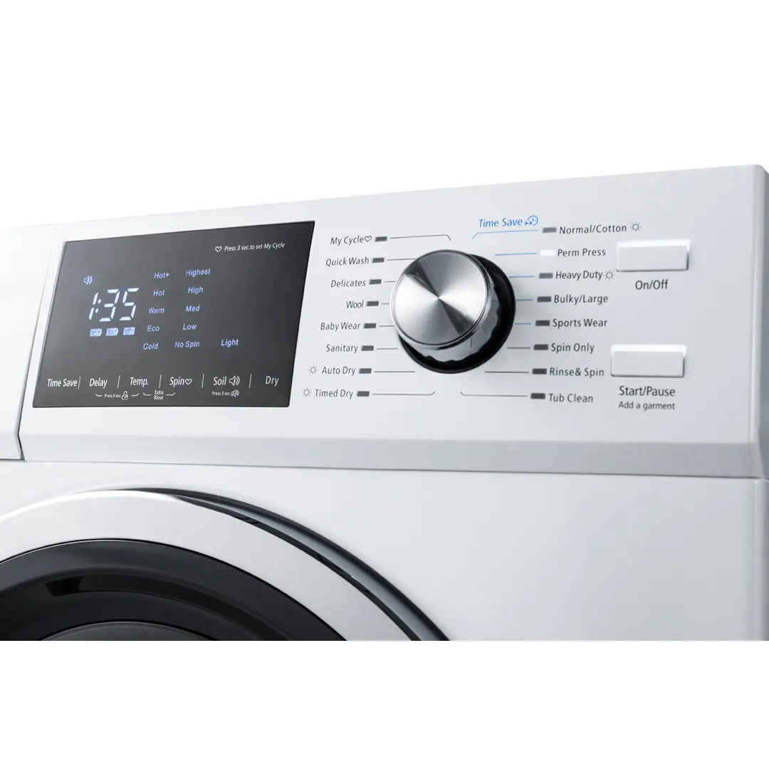Summit SPWD2202W 24" Washer/Dryer Combo, front loading glass door, 2.7 cu.ft.