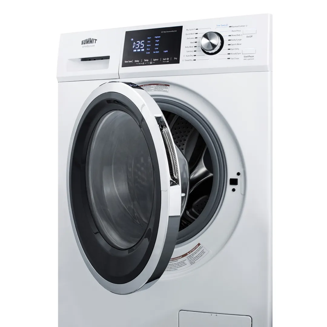 Summit SPWD2202W 24" Washer/Dryer Combo, front loading glass door, 2.7 cu.ft.