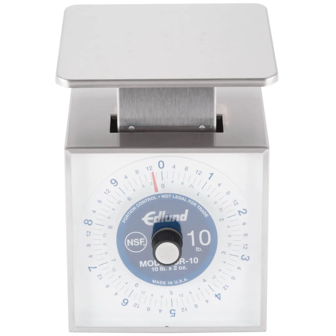 Edlund SR-10 - 10-29 lb Portion Scale, Stainless Steel, Rotating Dial, 6-7" Platform, Dishwasher Safe, Top