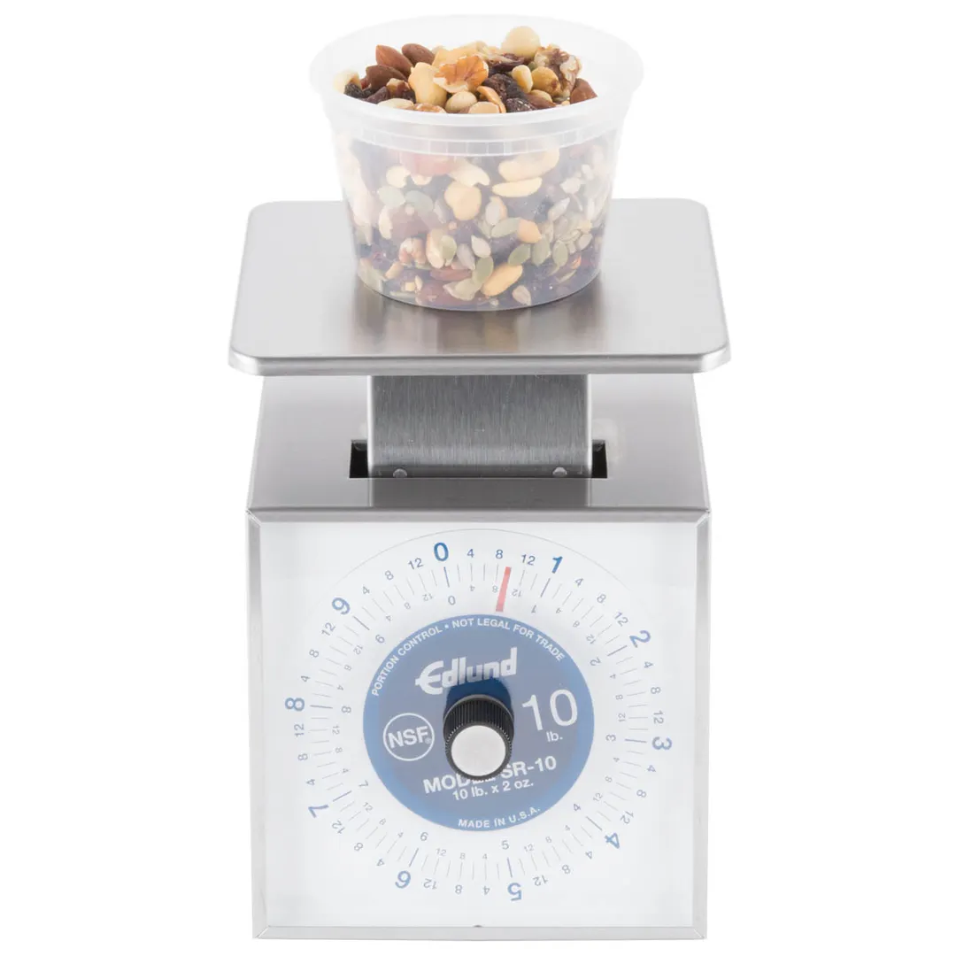 Edlund SR-10 - 10-29 lb Portion Scale, Stainless Steel, Rotating Dial, 6-7" Platform, Dishwasher Safe, Top