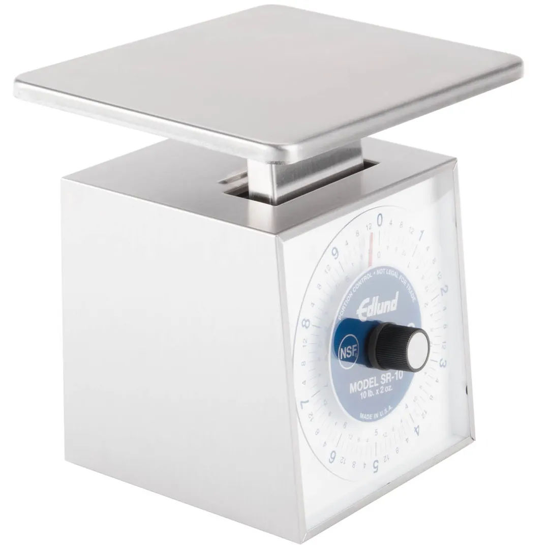 Edlund SR-10 OP - 10-29 lb Portion Scale, 8-9" Platform, Stainless Steel, Vertical Dial, Dishwasher Safe