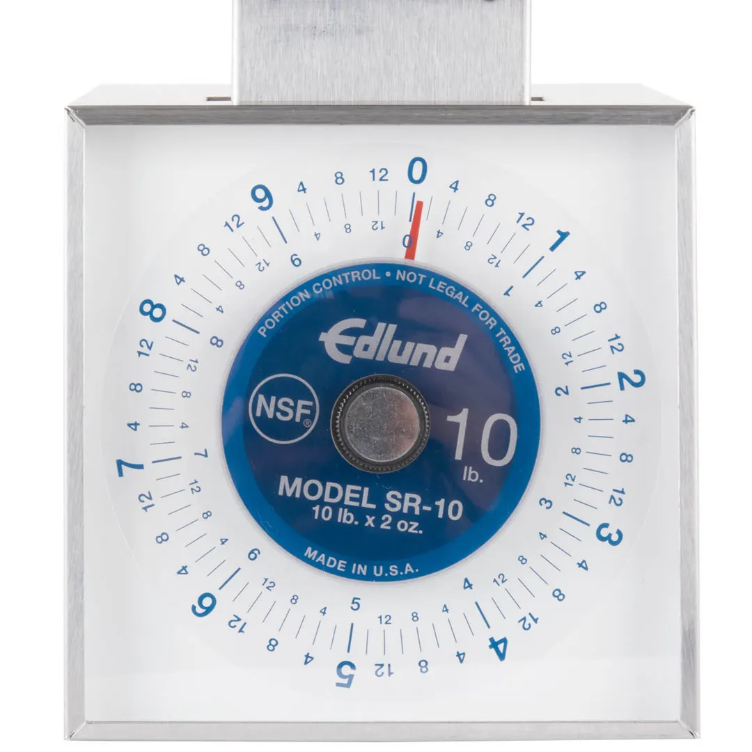 Edlund SR-10 OP - 10-29 lb Portion Scale, 8-9" Platform, Stainless Steel, Vertical Dial, Dishwasher Safe
