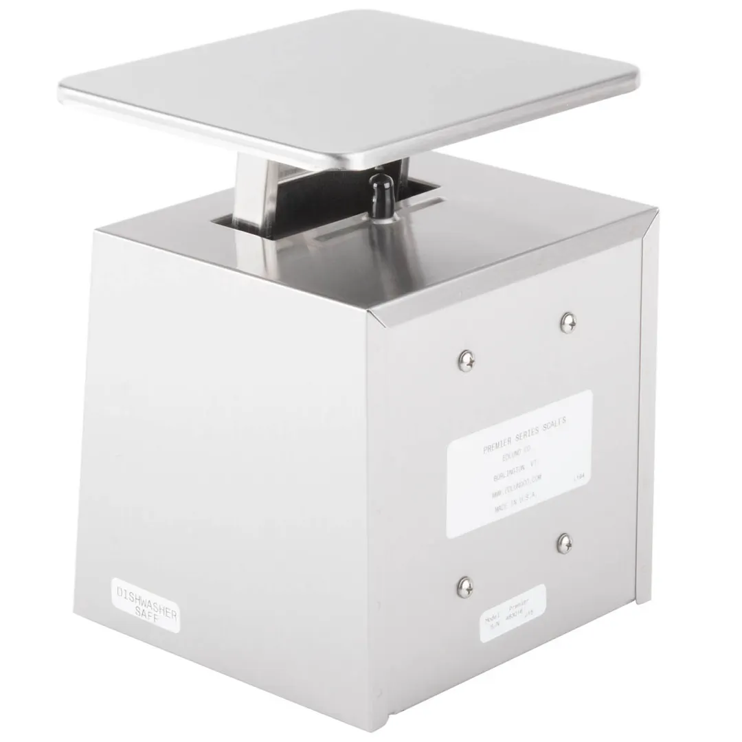 Edlund SR-1 1-9 lb Stainless Portion Scale, 16 oz/1/8 oz Graduation, Rotating Vertical Dial, 6-7" Platform