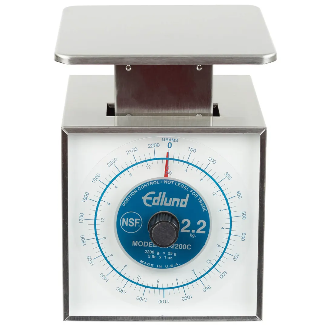 Edlund SR-2 OP Portion Scale – 1-9 lb, 32 oz/¼ oz, Rotating Dial, Stainless Steel, Top Loading, 8-9 in Platform