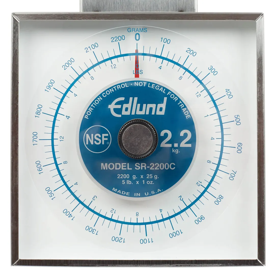 Edlund SR-2 OP Portion Scale – 1-9 lb, 32 oz/¼ oz, Rotating Dial, Stainless Steel, Top Loading, 8-9 in Platform