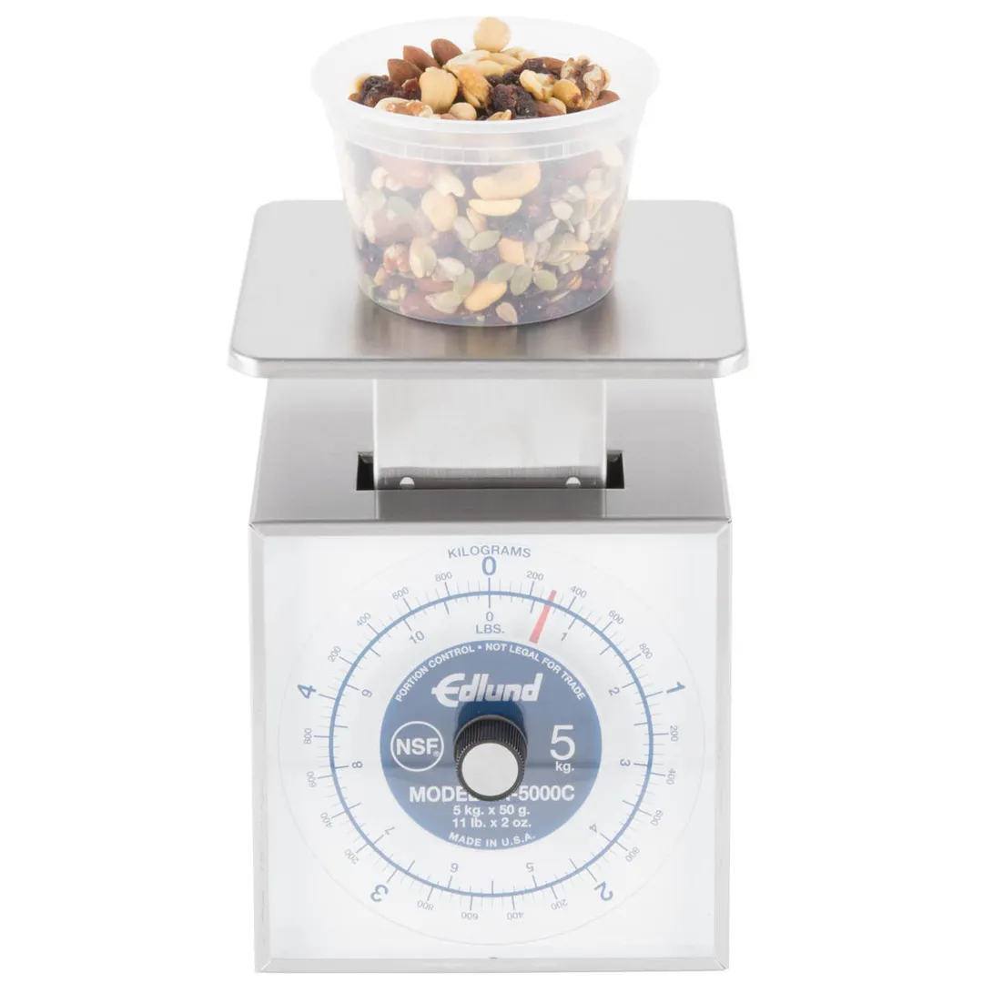 Edlund SR-5000C - 10-29 lb Stainless Steel Portion Scale, Rotating Dial, Vertical Display, 6-7" Platform