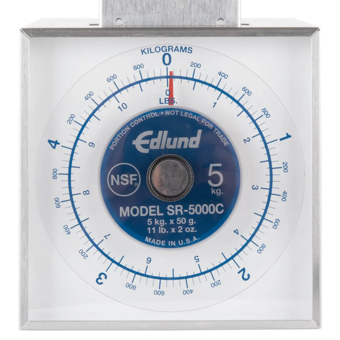 Edlund SR-5000C - 10-29 lb Stainless Steel Portion Scale, Rotating Dial, Vertical Display, 6-7" Platform