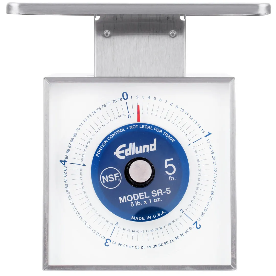 Edlund SR-5 OP - 9 lb Portion Scale, Stainless Steel, Rotating Dial, 8-9" Platform, Top Loading, Dishwasher Safe
