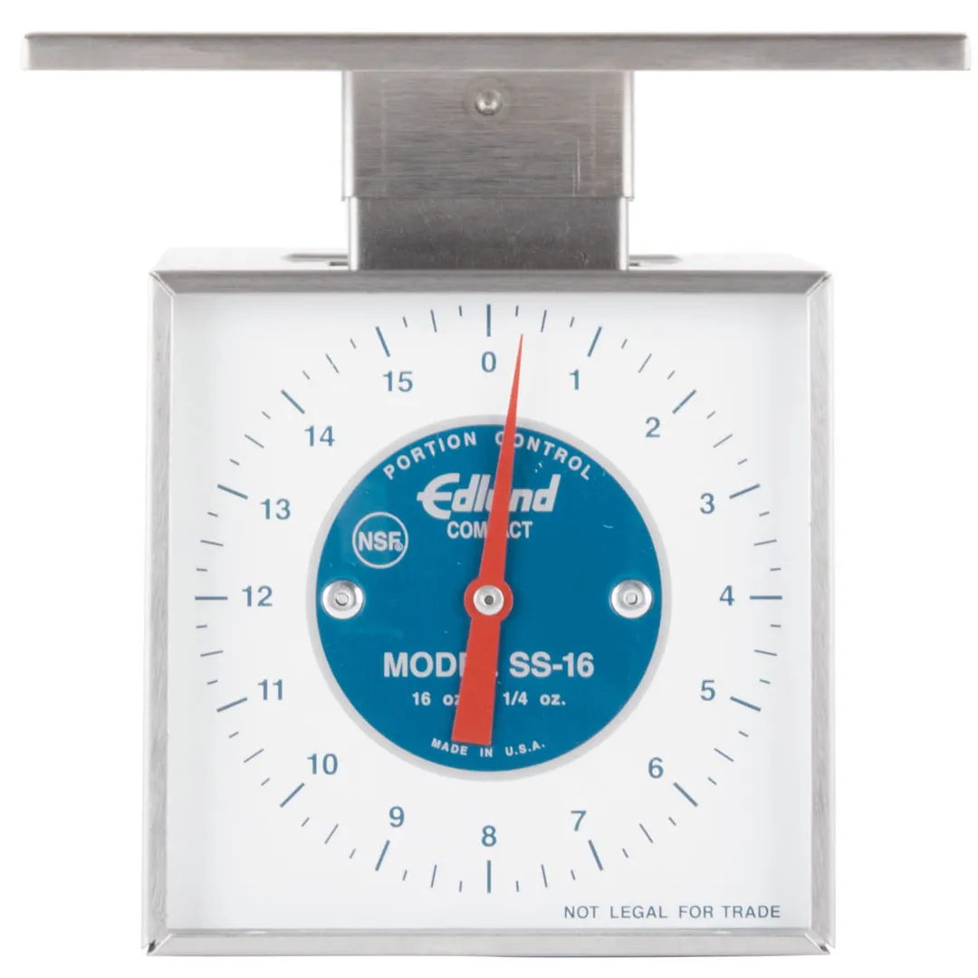 Edlund SS-16O Portion Scale – Dial, Vertical Display, 1-9 lb Capacity, StainlessSteel, 16 oz / ¼ oz Graduation
