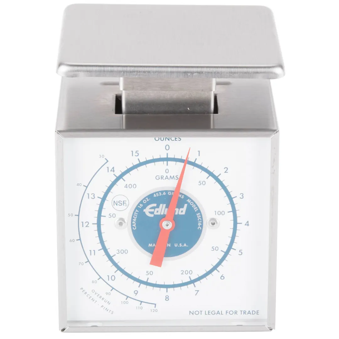 Edlund SSC-16 Portion Scale – Top Loading Fixed Dial, 1-9 lb Capacity, 16 oz × ¼ oz, Steel, Vertical Display
